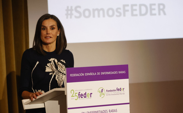 Su Majestad la Reina durante su intervención en el acto con motivo del “Día Mundial de las Enfermedades Raras”