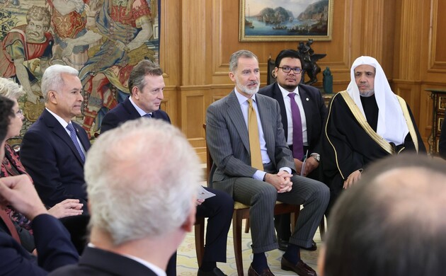 Don Felipe durante la audiencia a la delegación de la ‘World Jurist Association’