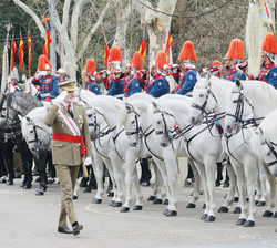 Su Majestad el Rey pasa revista al Escuadrón de Caballería de la Guardia Real