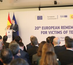 Don Felipe durante sus palabras en recuerdo de las víctimas del terrorismo