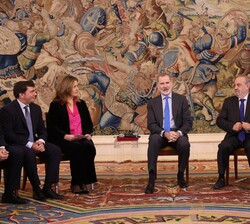 Su Majestad el Rey durante su intervención en la audiencia al Consejo de Presidentes de Multinacionales con España, con motivo del X aniversario de la