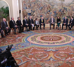 Sus Majestades los Reyes durante la audiencia a una delegación del Comité Español de Representantes de Personas con Discapacidad (CERMI)