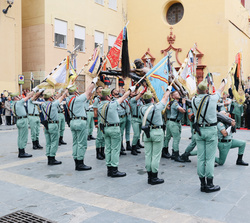 Su Majestad la Reina Doña Sofía durante el traslado del Santísimo Cristo de la Buena Muerte y Ánimas