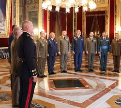 Audiencia militar de Su Majestad el Rey a un grupo de coroneles