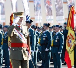 Su Majestad el Rey durante el paso de revista