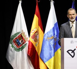 Don Felipe dirige unas palabras a los asistentes a la entrega de los Premios Nacionales de Innovación y de Diseño 2023