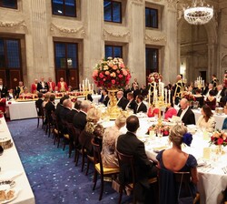 Don Felipe durante sus palabras en la Cena de Gala