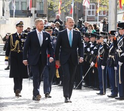 Revista a las tropas del Rey Don Felipe y el Rey Guillermo de los Países Bajos