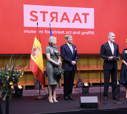 Su Majestad el Rey durante su intervención en la recepción en honor de los Reyes de los Países Bajos