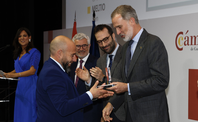 Su Majestad el Rey entrega el Premio Nacional Pyme del año 2023 a Ángel Llavero, consejero delegado de Meltio	