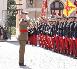 El Rey frente a la Enseña Nacional