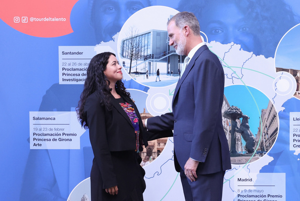 Su Majestad el Rey felicita a la Premio “Internacional 2024” Princesa de Girona en la categoría de “CreaEmpresa”, Susana Arrec