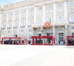 Vista general del Patio de la Armería durante la interpretación del Himno Nacional