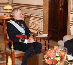 Su Majestad el Rey recibe en el Palacio Real de Madrid las Cartas Credenciales de la embajadora de la República Bolivariana de Venezuela, Sra. Gladys 