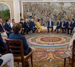 Desarrollo de la audiencia de Don Felipe a una representación de los participantes en el “South Summit 2024”
