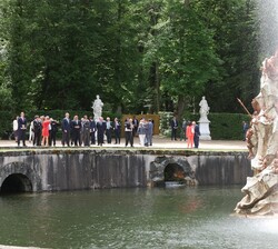 Fuente de Andrómeda, en La Granja de San Ildefonso, inaugurada por Su Majestad el Rey