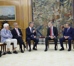 Don Felipe durante la audiencia a los participantes en la reunión internacional de Chief Executives Organization (CEO)