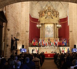 Iglesia del Monasterio de San Jerónimo de Yuste con Don Fellpe en un momento de su intervención