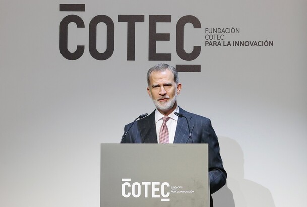 Su Majestad el Rey durante su intervención en la Gala anual de la Innovación de Cotec