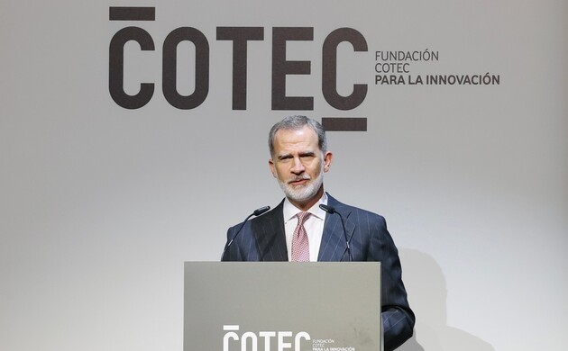 Su Majestad el Rey durante su intervención en la Gala anual de la Innovación de Cotec