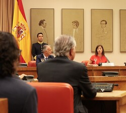 El Rey durante la intervención de la presidenta del Congreso de los Diputados