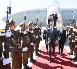 Llegada de Don Felipe al aeropuerto de Tallin, Estonia