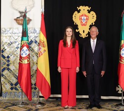 Doña Leonor junto al Presidente de la República portuguesa, Su Excelencia Marcelo Rebelo de Sousa