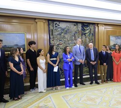 Sus Majestades los Reyes durante la audiencia