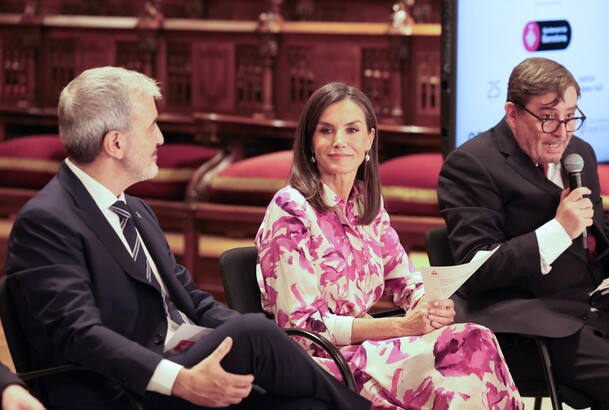 Doña Letizia en un momento de la reunión 