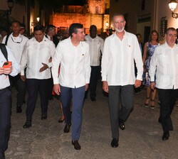 Don Felipe en las calles de Santo Domingo se dirige a la Fortaleza Ozama
