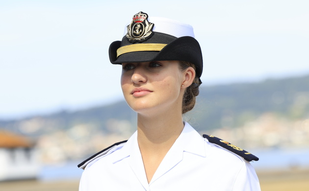 Su Alteza Real la Princesa de Asturias durante su primer día en la Escuela Naval Militar