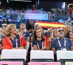 La Reina en el partido de baloncesto en Silla de Ruedas masculino entre España y Australia