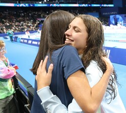 La Reina felicita a la española, de origen ucraniano, Anastasiya Dmytriv, Medalla de Oro en la categoría de Mujeres 100M Braza - SBB