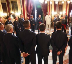 El Rey durante la audiencia a una comisión del Ejército del Aire y del Espacio compuesta por personal del Despliegue “Pacific Skies 2024”