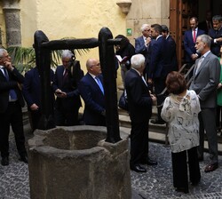 Don Felipe y el presidente Mattarella en el Patio del Pozo