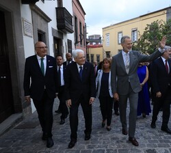 Don Felipe y el presidente Mattarella en las calles de Las Palmas de Gran Canaria