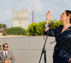 La cantante Katia Guerreiro durante el concierto