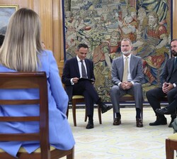 El Rey durante la audiencia a la comisión ejecutiva corporativa de CBRE España