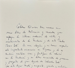 Dedicatoria y firma de Don Felipe en el libro de honor del Museo Dalí