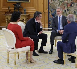 Don Felipe en un momento de la audiencia