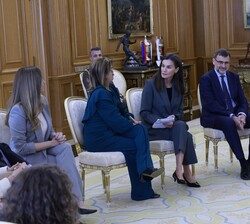 Doña Letizia durante la audiencia a la Asociación Española de Porfiria