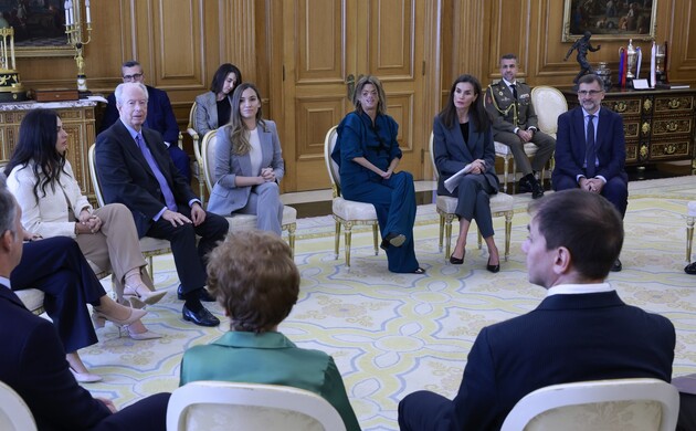 Doña Letizia durante la audiencia a la Asociación Española de Porfiria