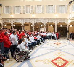 Don Felipe dirige unas palabras a los deportistas olímpicos y paralímpicos participantes en los Juegos Olímpicos de París 2024