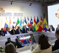 Su Majestad el Rey en un momento de su intervención en el Plenario
