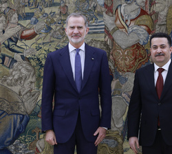 Don Felipe junto al primer ministro de la República de Iraq, Mohammed Shia al Sudani