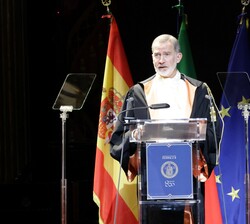 El Rey durante su intervención “Lectio Magistralis”