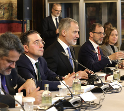 Presentación de las delegaciones por Su Majestad el Rey, tras el recibimiento oficial