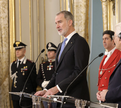 Declaración de Su Majestad el Rey ante los medios de comunicación, tras el recibimiento oficial