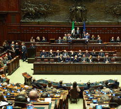 Vista general de la Cámara de Diputados de la República Italiana durante la intervención de Don Felipe en la sesión conjunta de la Cámara de Diputados