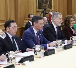 El Rey durante la reunión del Patronato de la Fundación Carolina